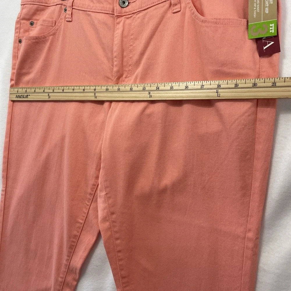 Merona Women Peach Mid Rise Straight‎ Leg Ankle Skinny Jeans Size 14